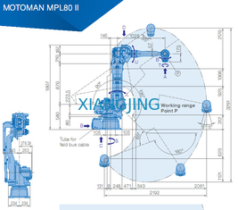 Industrieel robotwapen YASKAWA MPL80 II voor oogst en plaats80kg Nuttige lading 2061mm Wapenrobots