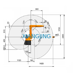 6 de as Gebruikte Kuka-van de Tangkr 10 R1420 van de Robot Industriële Robot Geschatte Nuttige lading 10kg